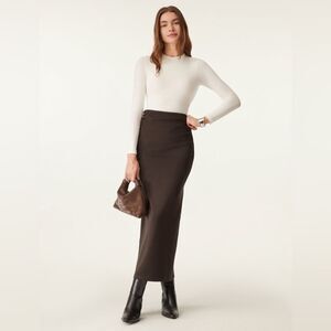 NWT OGL MaxWarm ruched side pencil maxi skirt Size XS